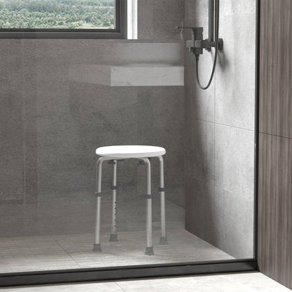 Taburete De Ducha Homcom Blanco Ø32,5x34,8-52,3 Cm_4