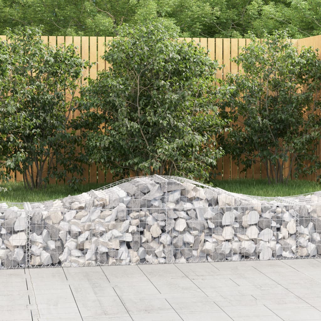 Cestas De Gaviones 10 Uds Forma De Arco Hierro 200x50x40/60 Cm_1