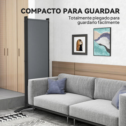 Separador De Ambientes Outsunny Poliéster, Metal Gris 221x50x172 Cm_5