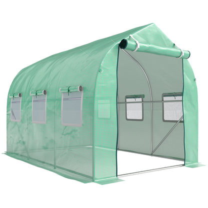 Invernadero De Túnel Outsunny Pe, Metal Galvanizado Verde 295x195x196 Cm_1