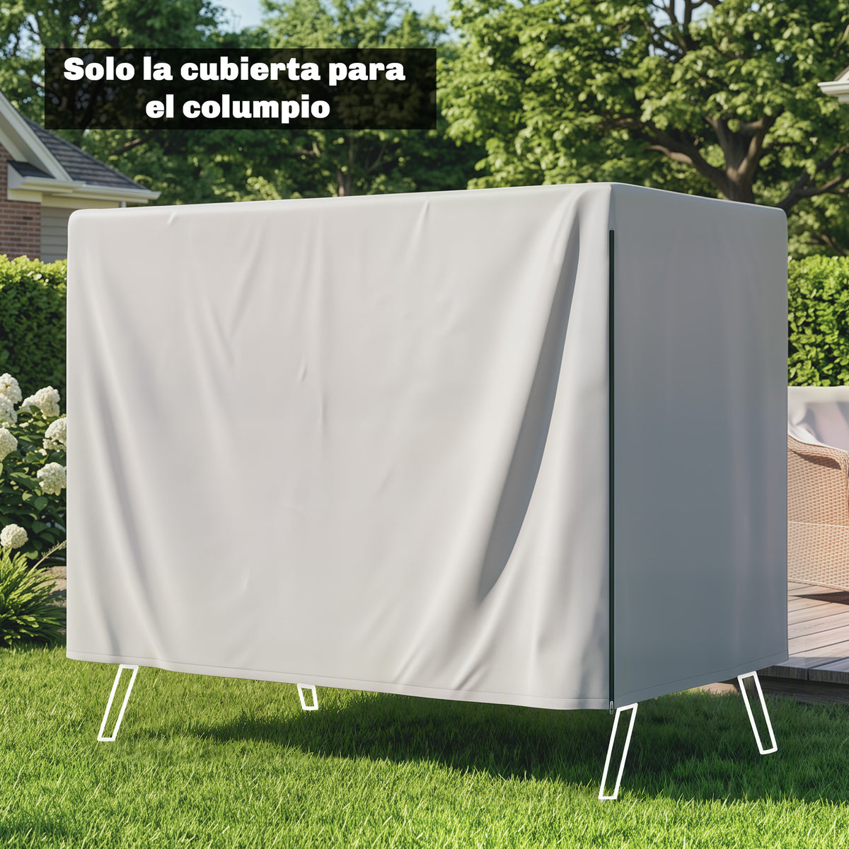 Funda Para Columpio Outsunny Pe Gris Claro 215x155x150 Cm_3