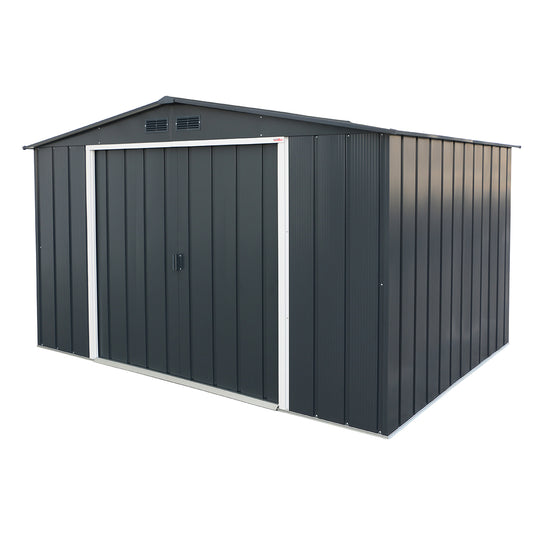 Duramax - Caseta Cobertizo Jardín - Eco Gandia 10x8 - Metal - Gris Antracita_0