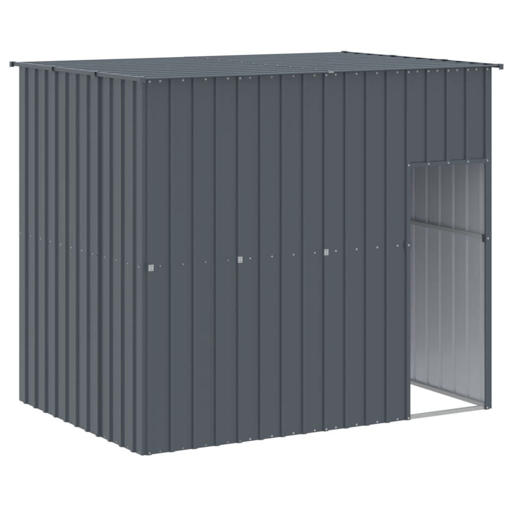 Caseta Perros Con Corral Acero Galvanizado Gris 214x457x181 Cm_5