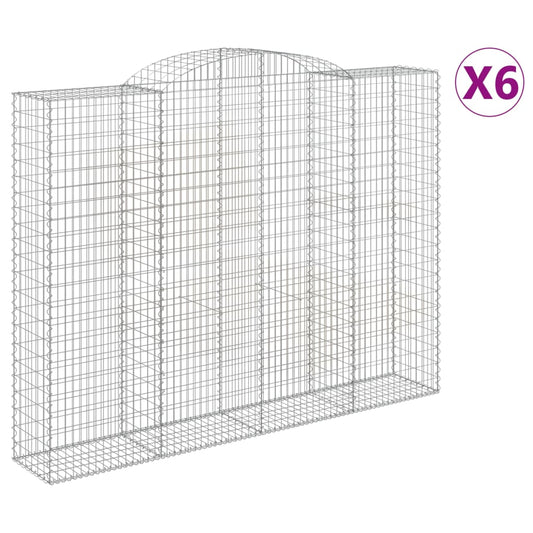 Cestas De Gaviones 6 Uds Forma De Arco Hierro 300x50x220/240 Cm_0