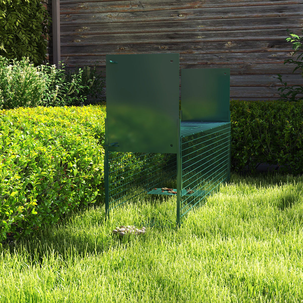 Trampa Para Animales Vivos Pawhut Verde Oscuro 100x25x28 Cm_4