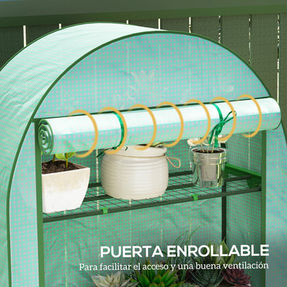 Invernadero De Jardín Outsunny Pe, Acero Verde 105x45x160 Cm 84h-221v00gn_5