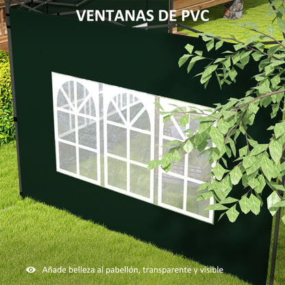 Paredes Laterales Outsunny Pe Verde Oscuro 293x193 Cm_5