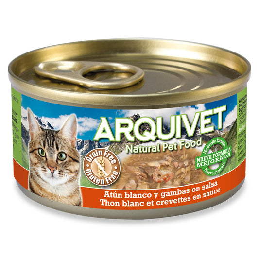 Atún blanco y gambas en salsa Arquivet 80 g Comida húmeda para gatos