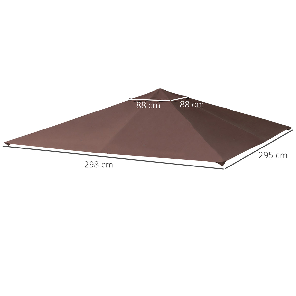 Techo De Repuesto Para Cenador De Jardín Outsunny 2.98x2.95 M Café_2