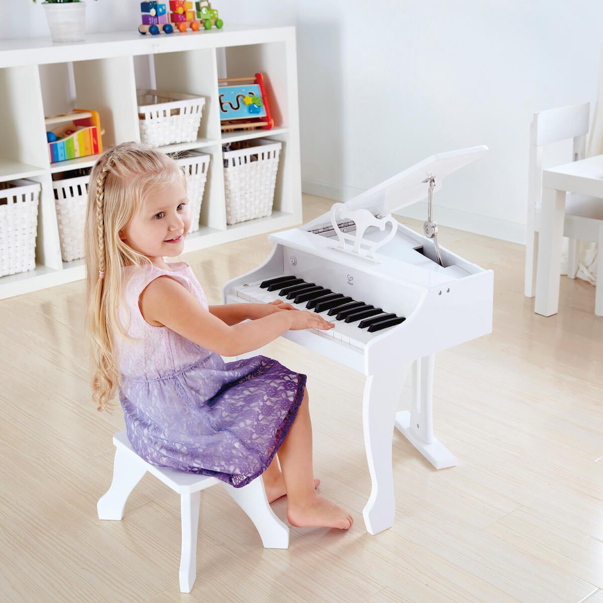 Piano Deluxe Grand Piano Hape White_3