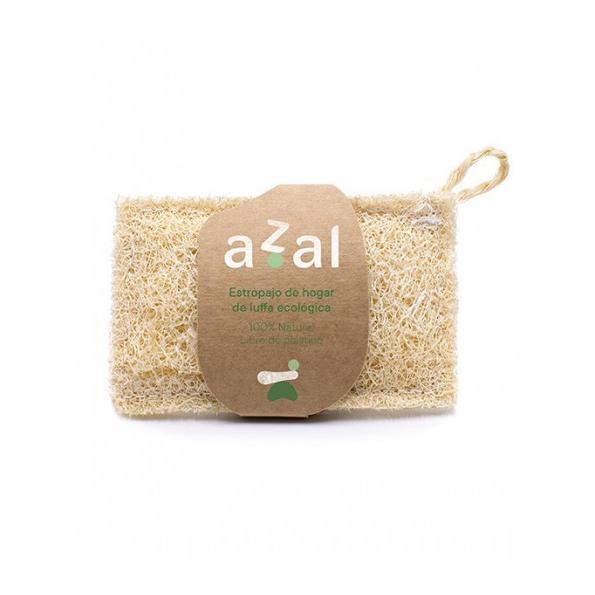 Pack 2x Estropajo Natural de Luffa con Asa Ergonómica Azal 12 x 7 cm