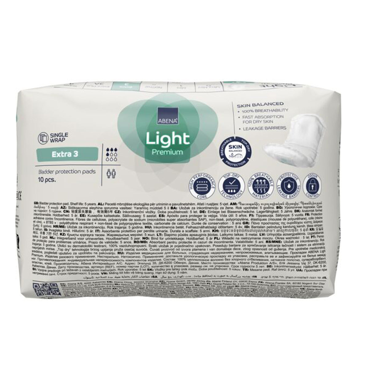 Compresas para la incontinencia Light, Extra ABENA 10 uds