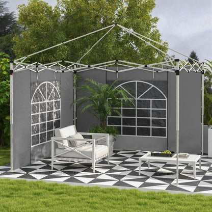 Paredes Laterales Carpa Outsunny Tela Oxford Gris Claro 295x195 Cm_1