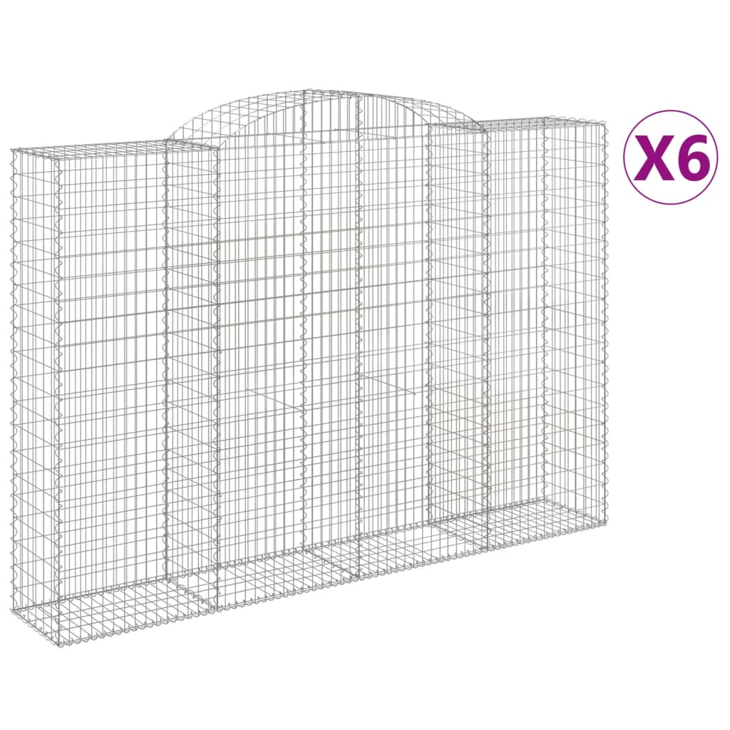 Cestas De Gaviones 6 Uds Forma De Arco Hierro 300x50x200/220 Cm_0