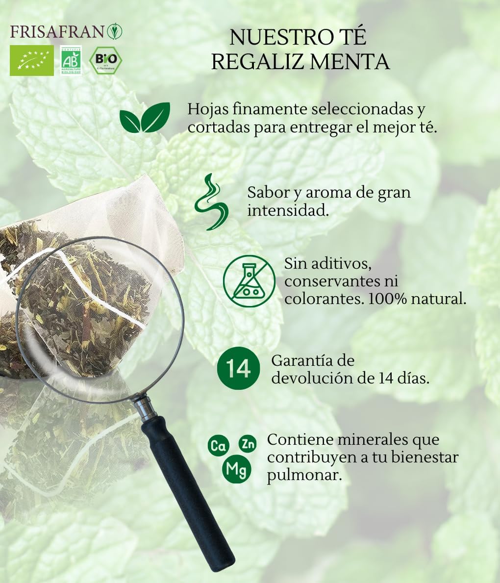 Infusión De Regaliz Y Menta Ecológica En Pirámides | Calidad | Frisafran 30 Uds_2
