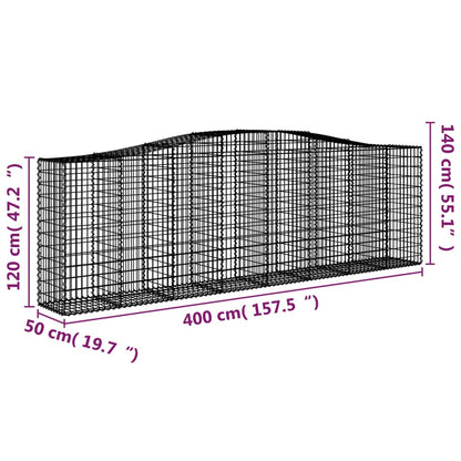 Cestas De Gaviones 20 Uds Forma De Arco Hierro 400x50x120/140cm_5