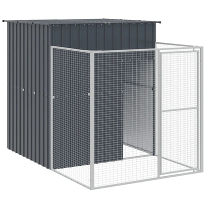 Caseta Perros Con Corral Acero Galvanizado Gris 165x1271x181 Cm_5