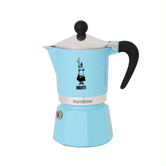 Cafetera Italiana Bialetti Rainbow 3 Tazas Azul_0