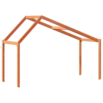 Techo De Cama Infantil Madera Maciza Pino Marrón 203x95,5x142cm_5