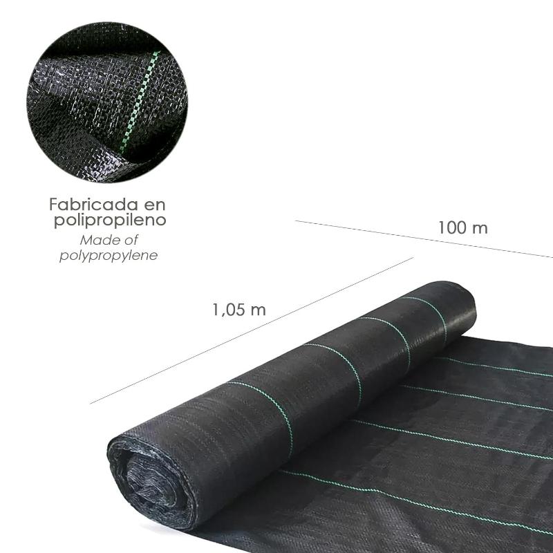Malla Antihierbas (rollo 1,05x10 Metros) Malla Anti Maleza, Malla Geotextil Jardin, Tela Anti Hierbas Jardin,_1