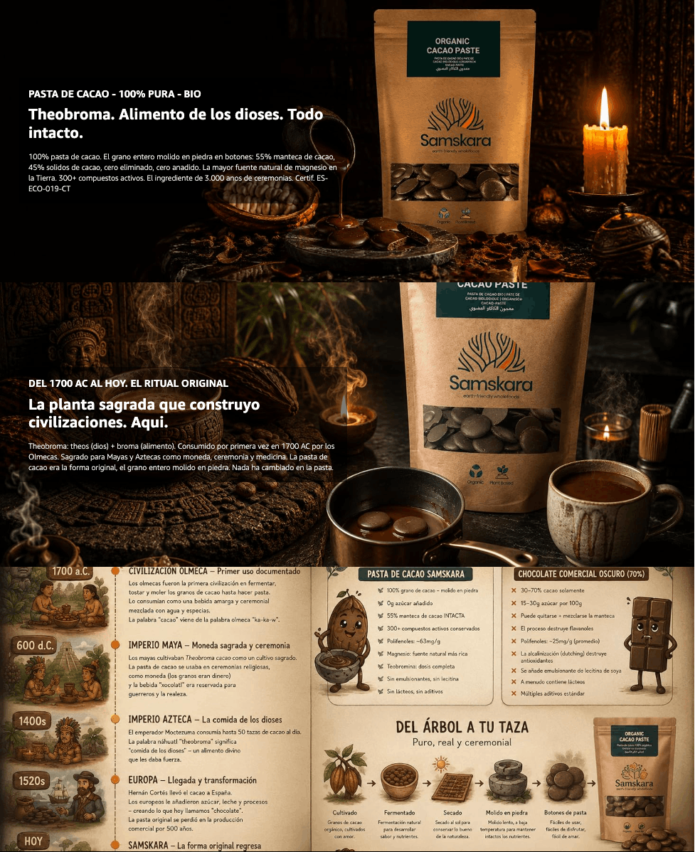 Pasta De Cacao Licor Bio - 1kg | Cacao Puro Ecológico Vegano Para Repostería Y Bebidas, Sin Azúcares Añadidos_3