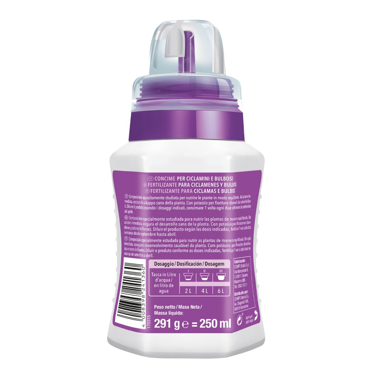 Compo Fertilizante Ciclámenes y Bulbos 250 ml