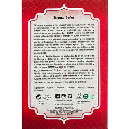 Henna polvo caoba oscuro Radhe Shyam 100 g