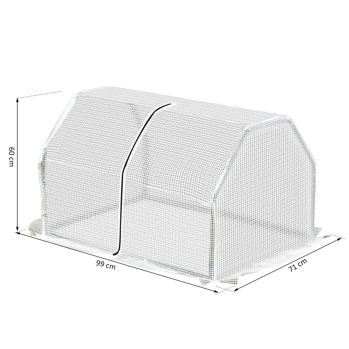 Invernadero De Terraza Para Cultivos Outsunny 100x70x60 Cm Blanco_2