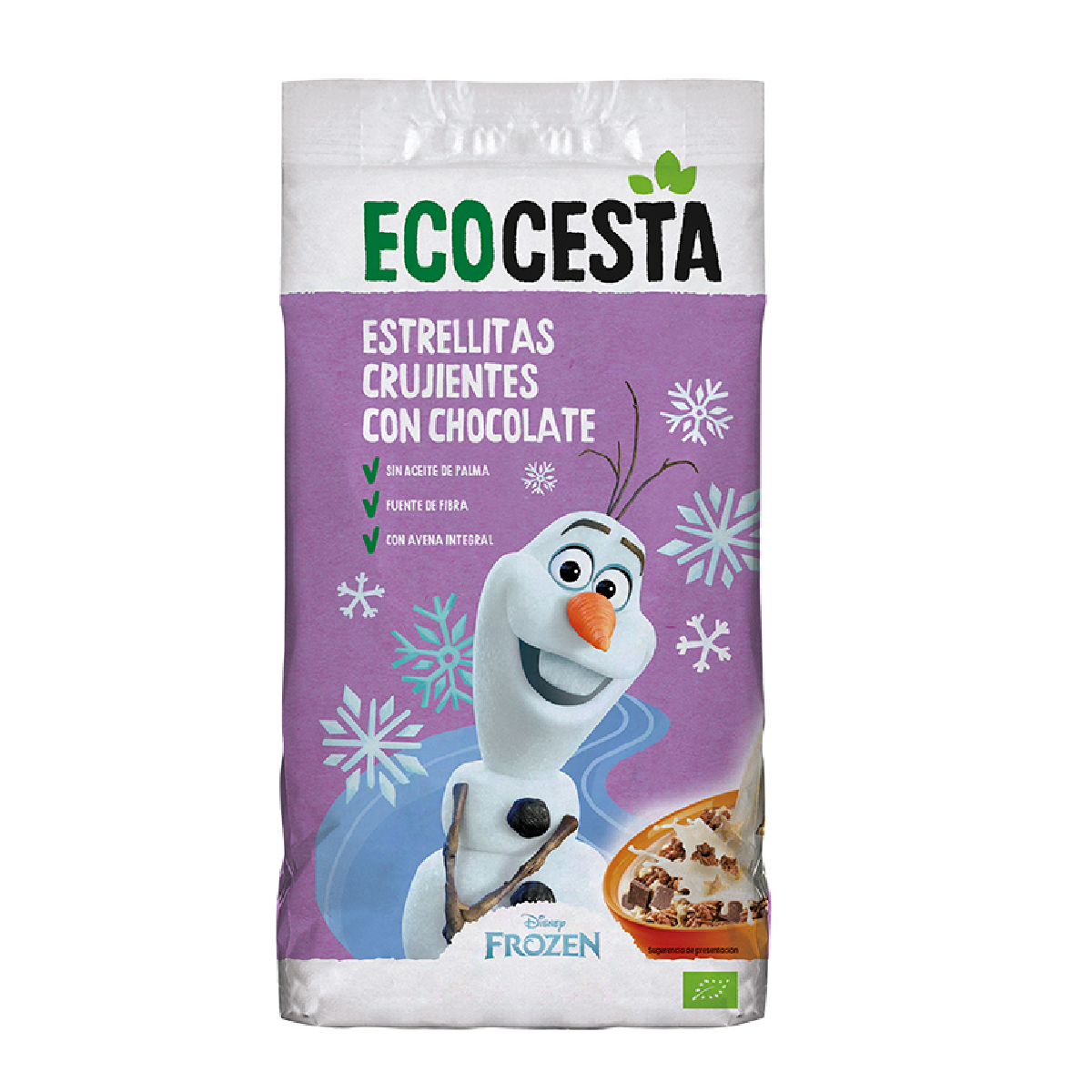 Estrellitas de Cereales Crujientes con Chocolate Bio KIDS edición Disney Ecocesta 375 gr