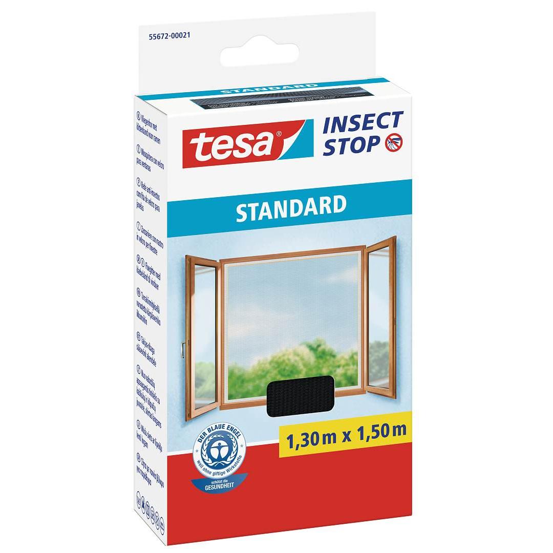 Malla mosquitera ventanas Standard negra 1,3m x 1,5m Tesa