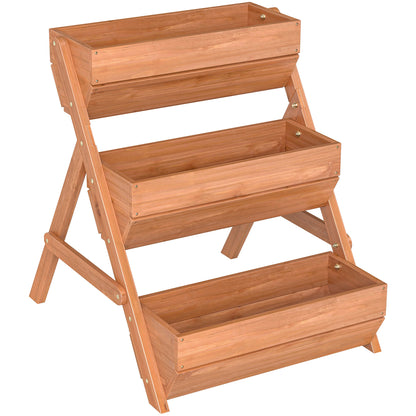 Jardinera Outsunny Madera De Abeto Marrón 65x75x76 Cm_0