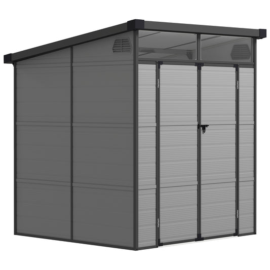 Caseta De Jardín Outsunny Pp, Alumino Gris Claro 190x191x215 Cm 84h-351v00lg_0