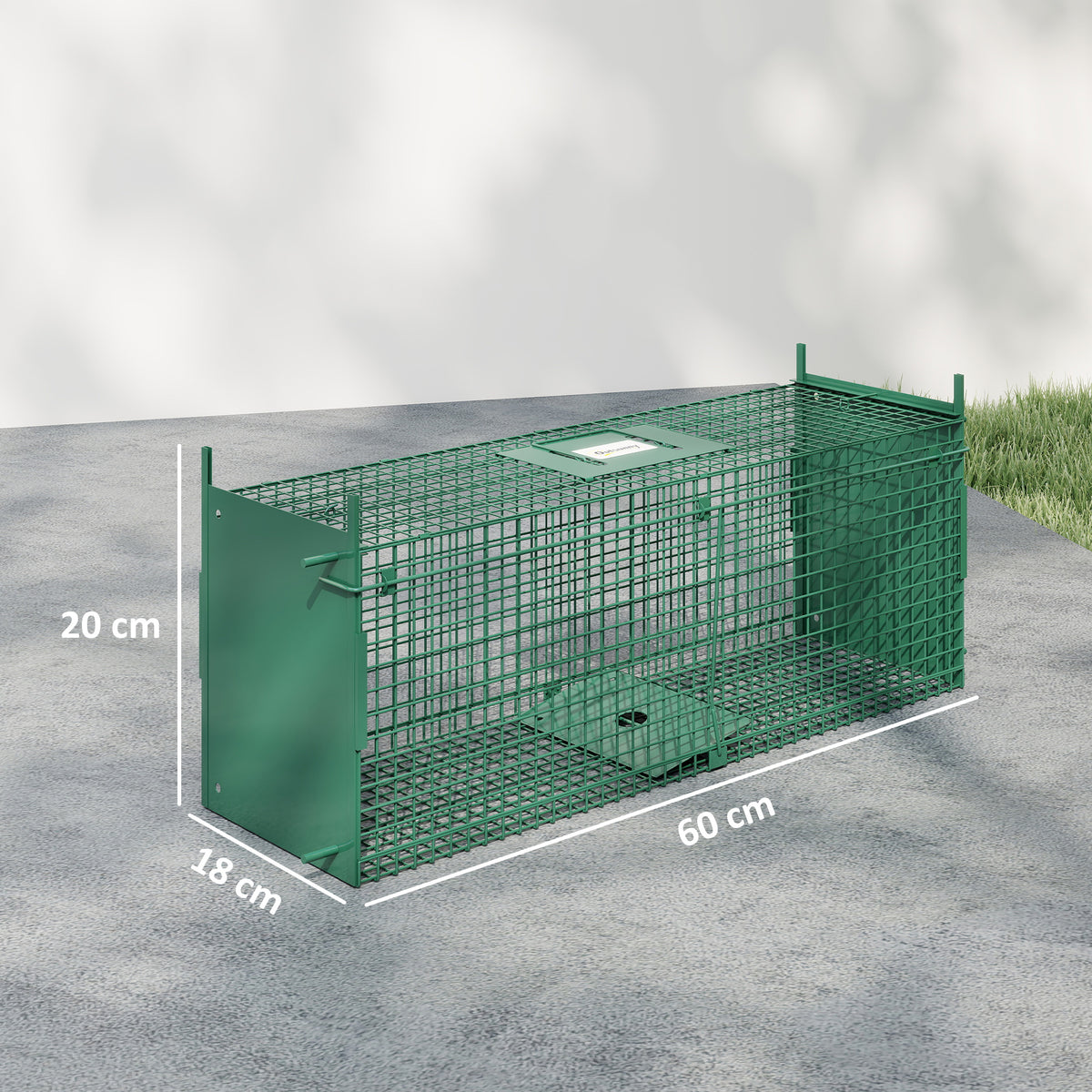 Trampa Para Animales Outsunny Acero Verde 60x18x20 Cm_2