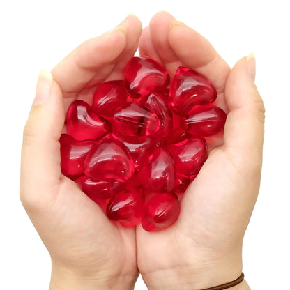 Pack 40 Perlas De Baño Aromatizada En Forma De Corazón - Con Aceite De Soja - Hidratante Y Aromática - Aroma Fresas_1