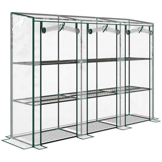 Invernadero Pequeño Outsunny Acero, Plástico Transparente 215x46x151 Cm_0