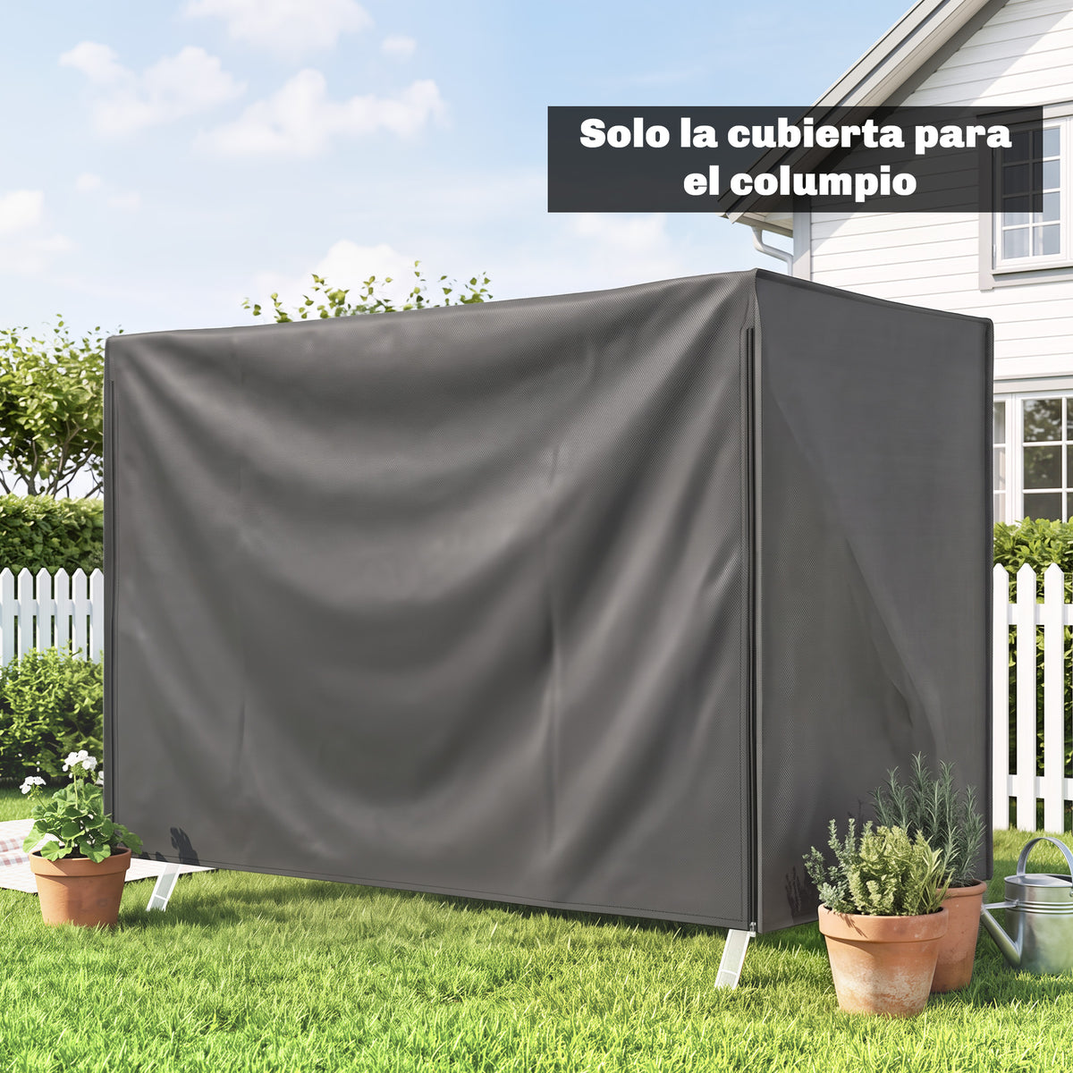 Funda Para Columpio Outsunny Tela Oxford Gris Oscuro 205x124x164 Cm_4