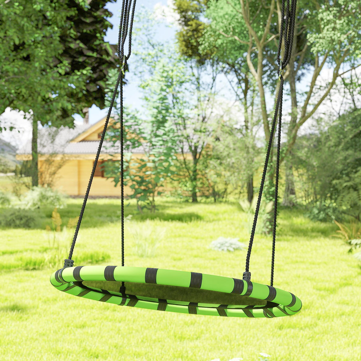 Columpio Infantil Aiyaplay Textilene, Metal Negro 100x100x180 Cm_3