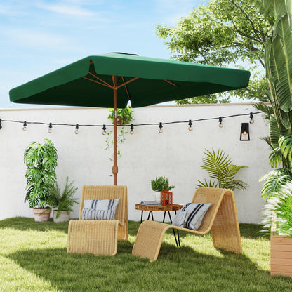 Sombrilla De Jardín Outsunny Poliéster, Aluminio Verde Oscuro 300x200x235 Cm_1