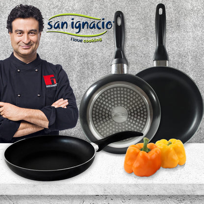Set 3pc Sartenes (16,20,24cm) Aluminio Prensado Alu, Apto Para Inducción Navy Black_2