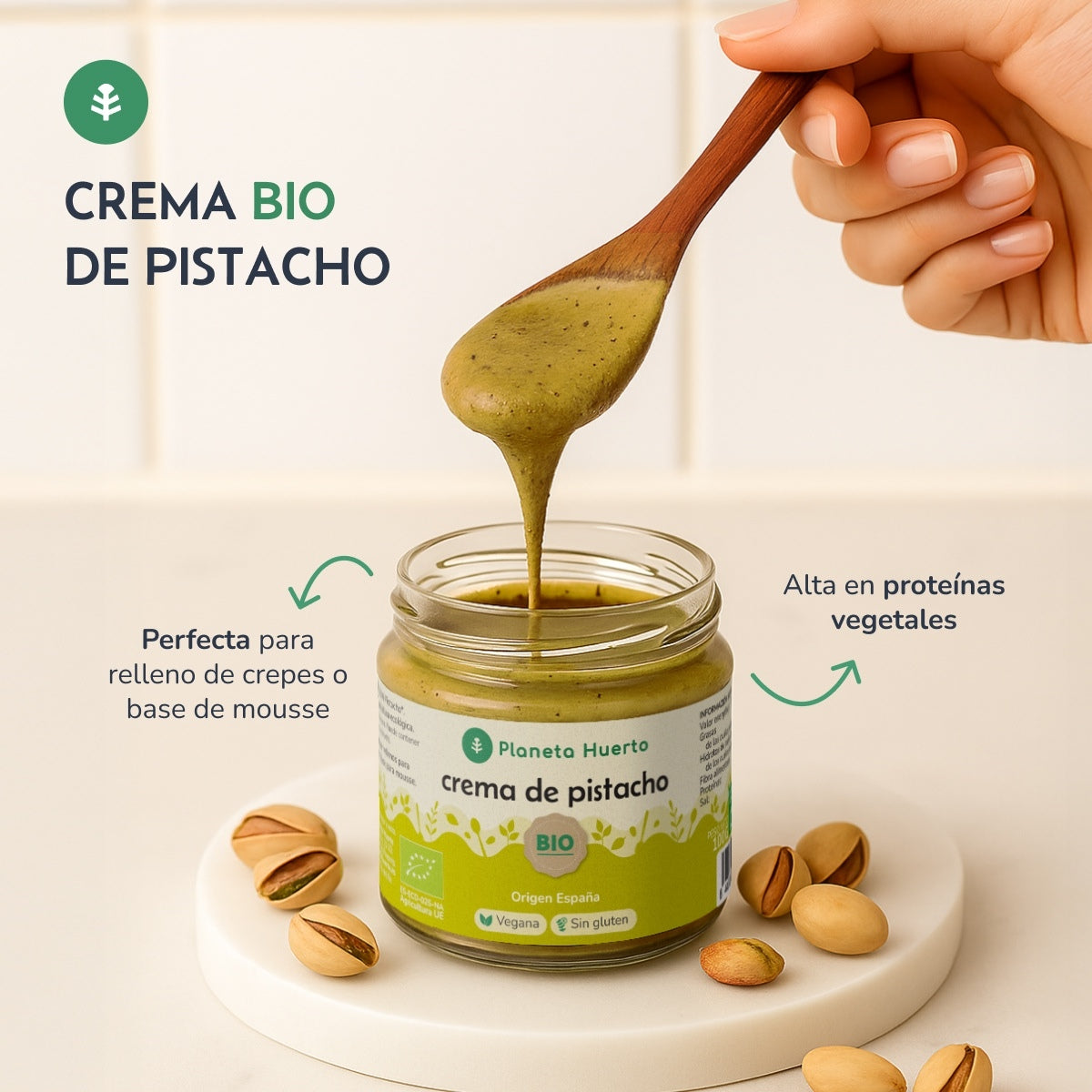 Pack 3x Crema de Pistacho 100% ECO Planeta Huerto 100 g