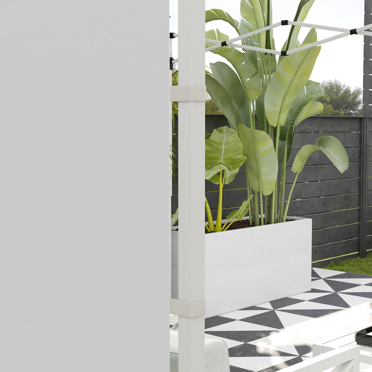 Paredes Para Carpa Outsunny Tela Oxford Blanco 295x195 Cm_4