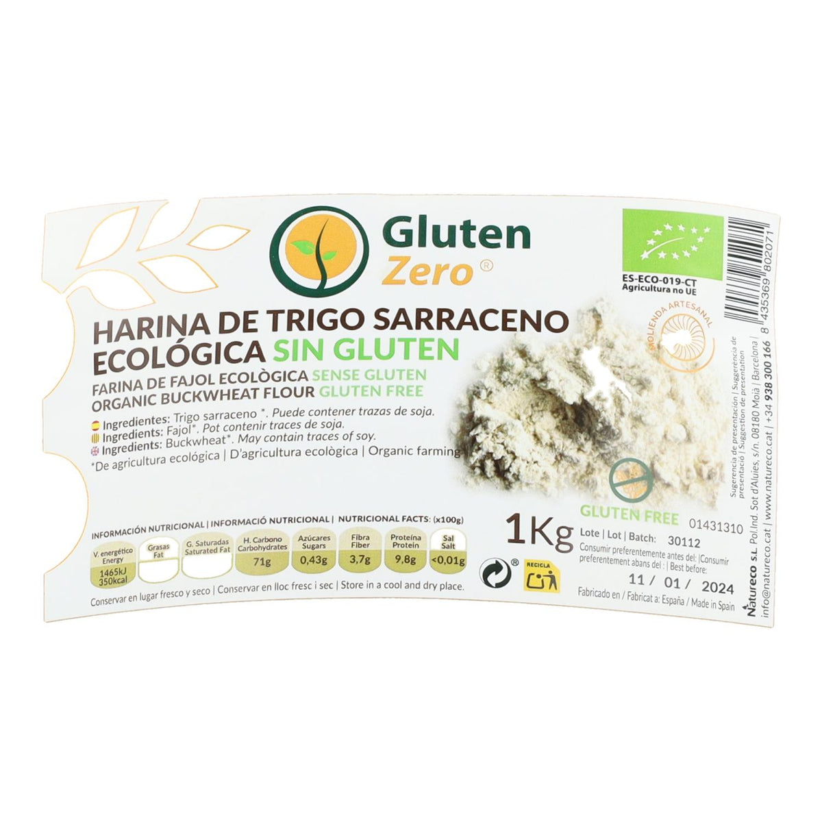 Harina De Sarraceno S/Gluten 1 Kg Gz Gluten Zero