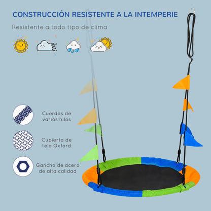 Columpio De Jardín Infantil Outsunny Multicolor Ø100x120-180 Cm_5