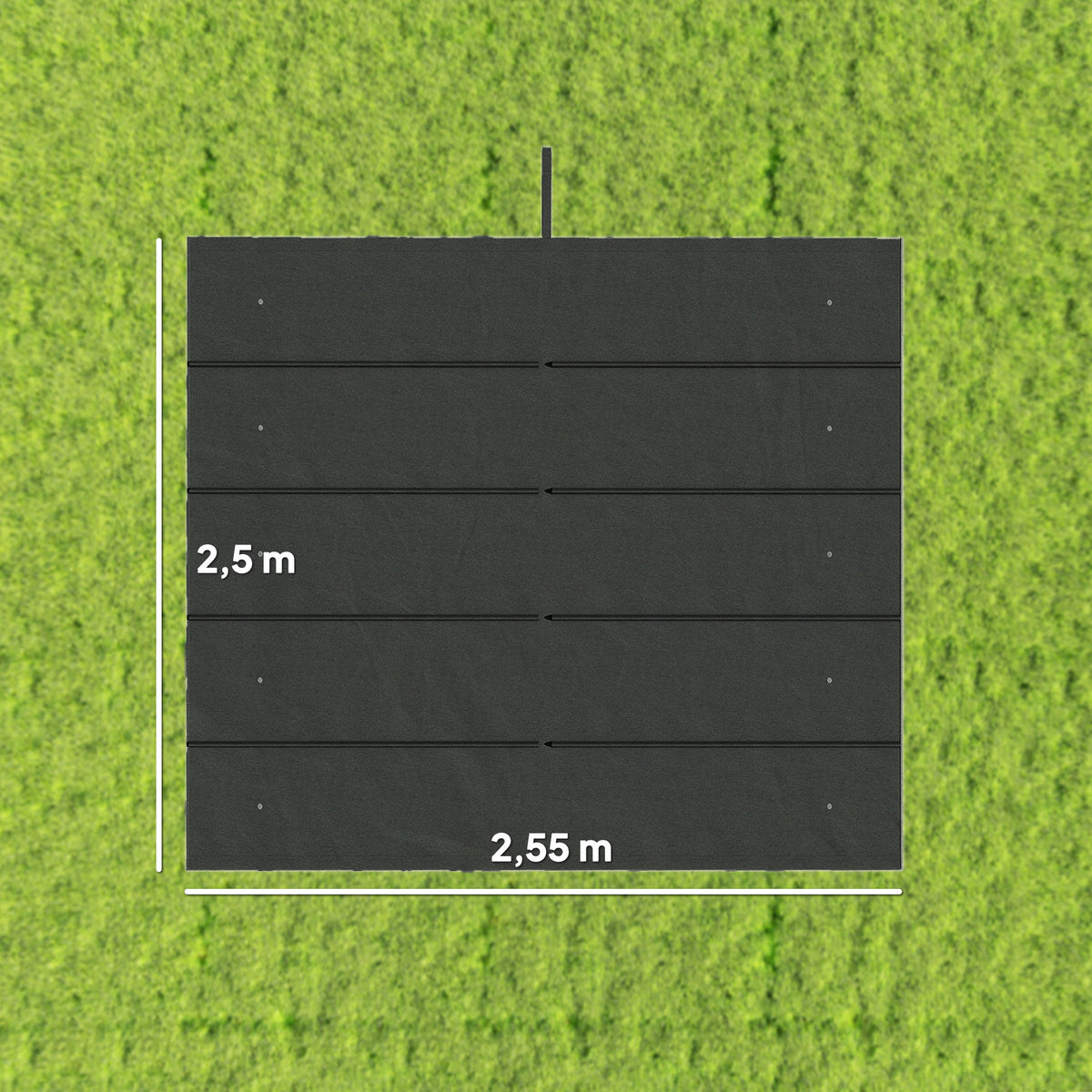 Cubierta Para Pérgola Outsunny Tela Poliéster Gris Oscuro 250x255x6 Cm_2
