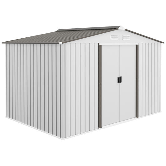 Caseta De Jardín Outsunny Acero Galvanizado Plata 277x195x192 Cm 845-031sr_0