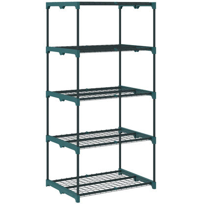 Soporte Para Plantas Outsunny Acero, Pp Verde Oscuro 67x49x138 Cm_0