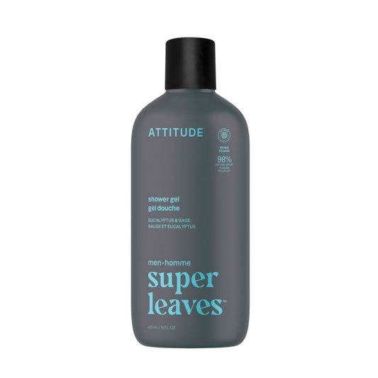 Super leaves men Gel de ducha - Eucalipto y salvia, Attitude, 415mL