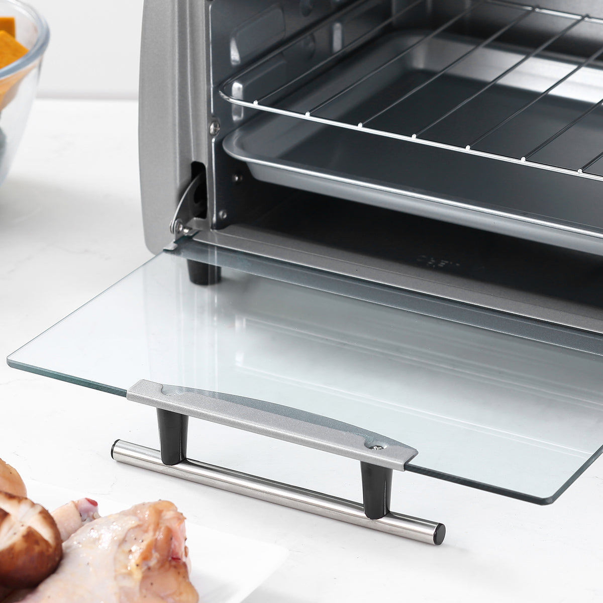 Horno Eléctrico Sobremesa 10 Litros 750w Homcom 36,5x26x22 Cm Plata_4