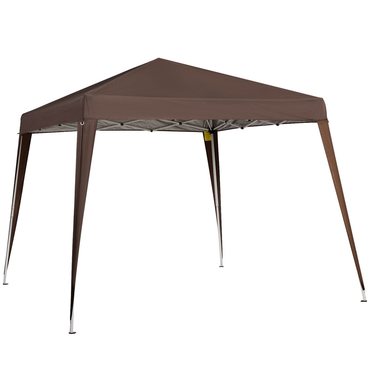 Carpa Plegable Outsunny Tela Oxford, Acero Café 240x240x250 Cm_0