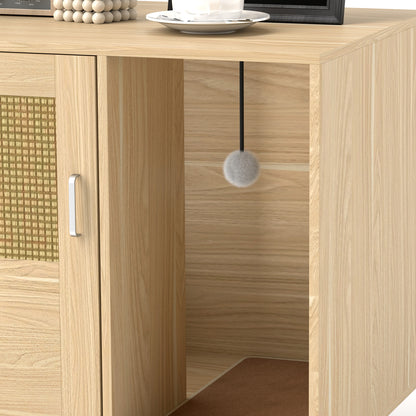Mueble Arenero Pawhut Aglomerado De Madera Roble 80x50x50 Cm D31-105v00ak_4